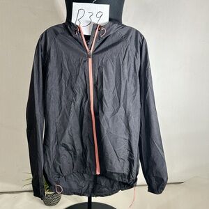 Asics women Black Windbreaker Jacket with Pink Trim
